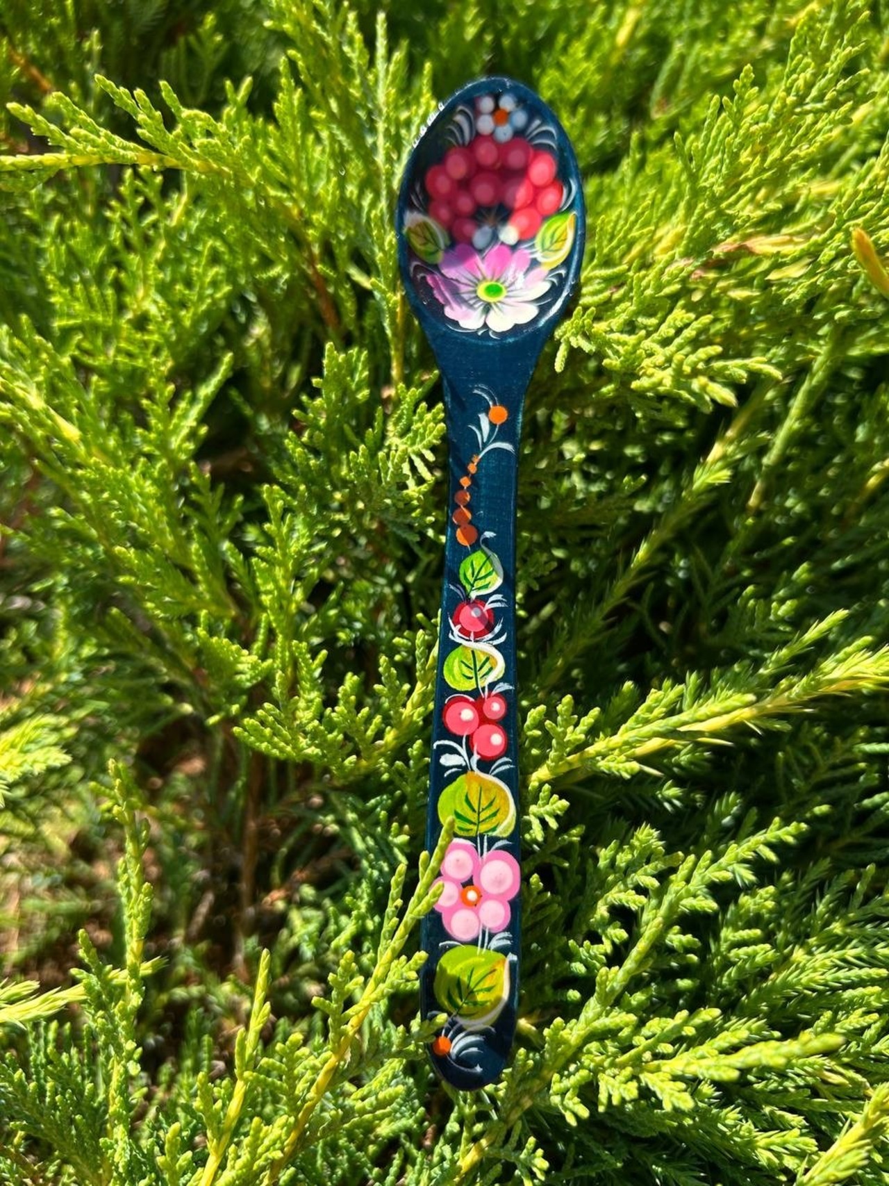 ペトリキフカ塗り　木製スプーン（ホメンコ作) 16cm - 1
