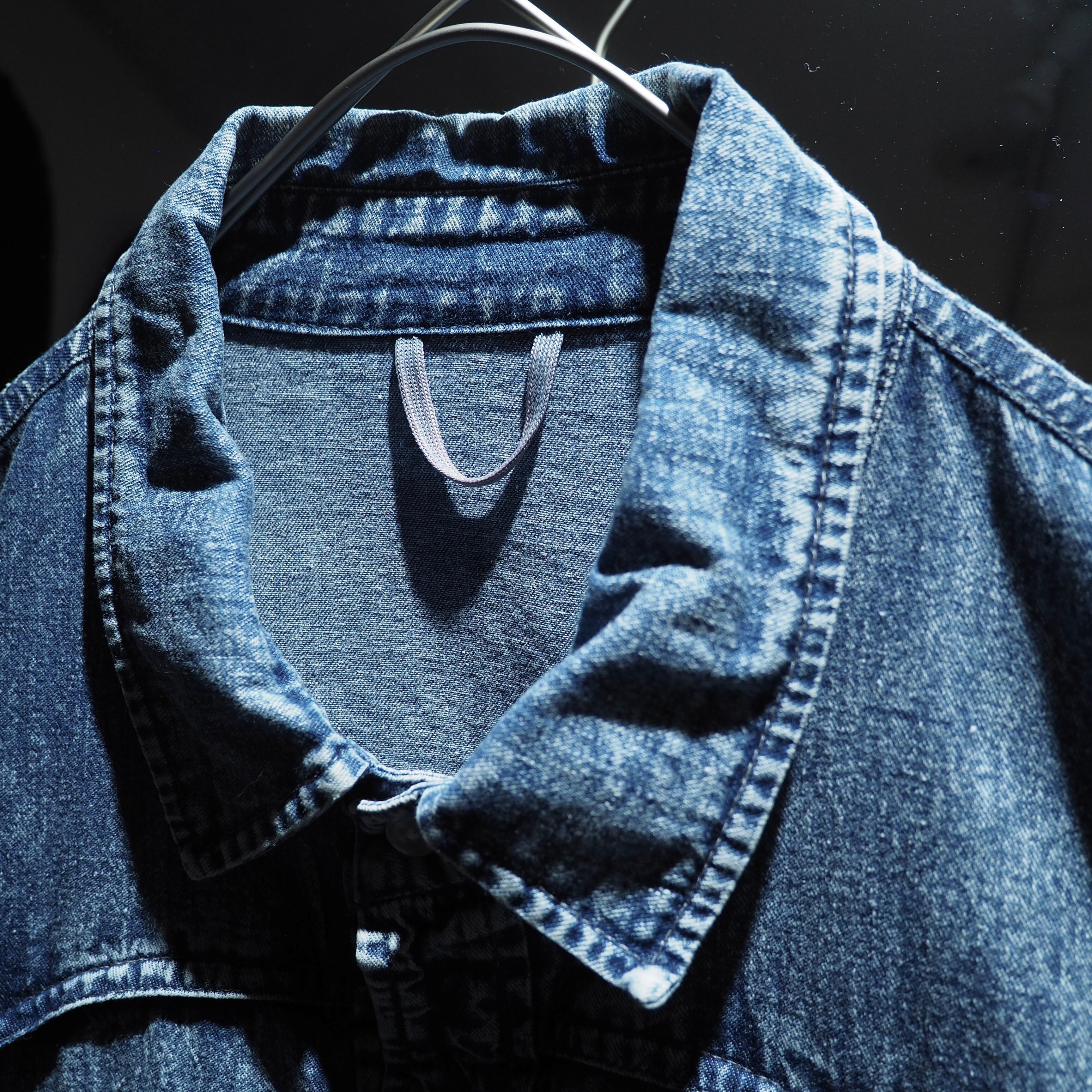 1980 - 90s " United States Of America " Eagle Embossed vintage loose Denim shirt