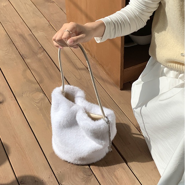 fake fur bucket bag J00084