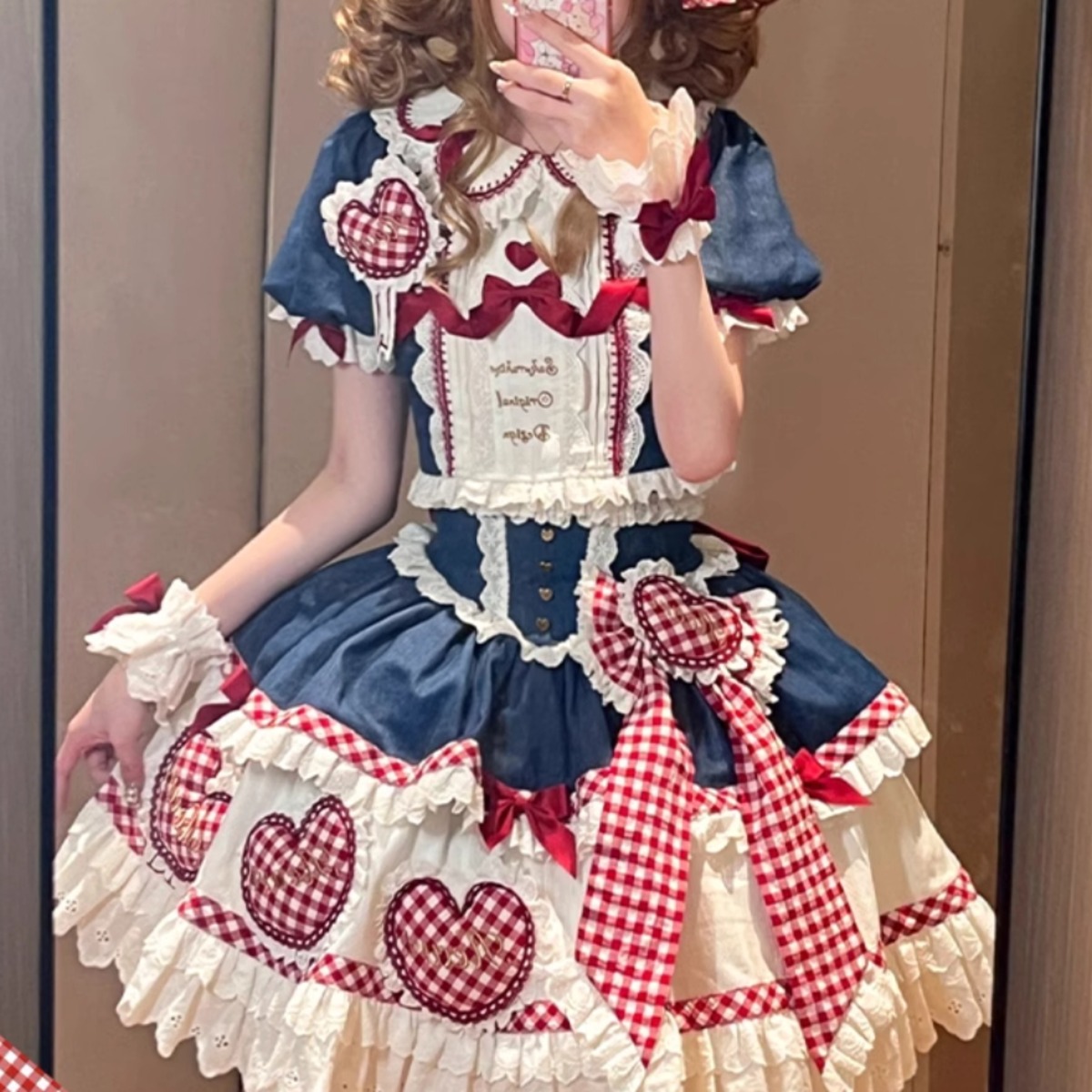 ロリータ 赤 黒 ゴシック カチューシャ 量産型 アイドル ライブ
