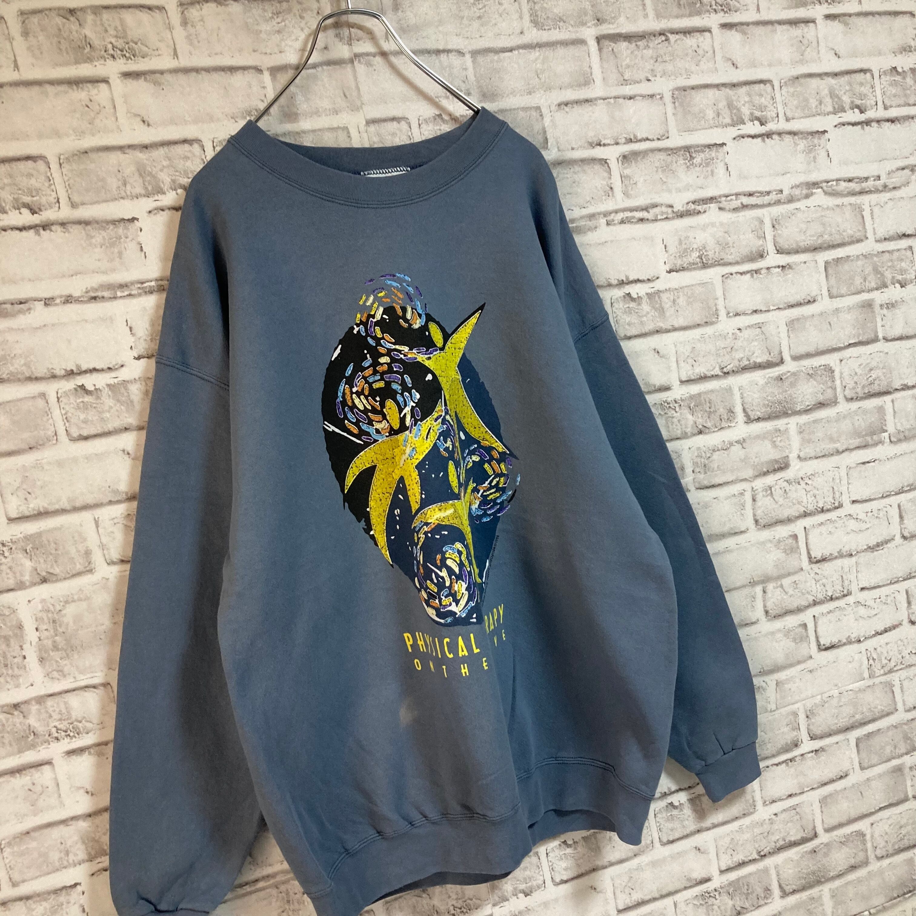 【Lee】L/S Sweat XL 90s Made in USA 企業モノ アート系 スウェット トレーナー USA製 アートプリント 肉厚  アメリカ USA 古着