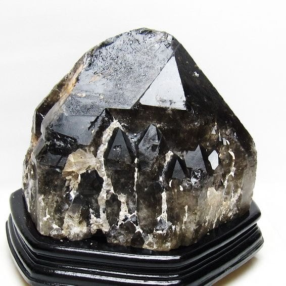 7.9Kg モリオン 黒水晶 原石 エレスチャル 台座付属 一点物 191-570