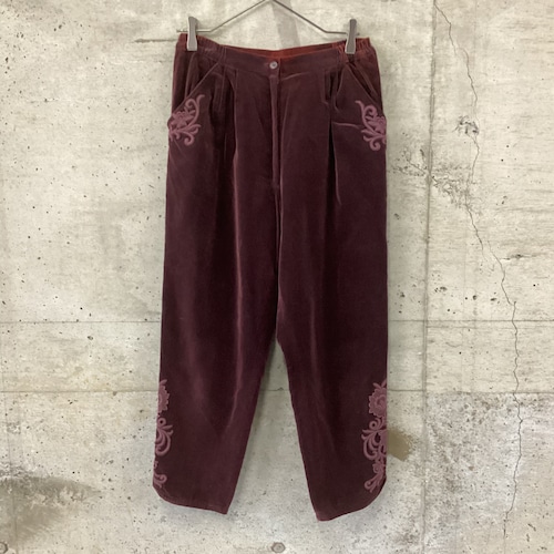 Japan vintage velor pants with lace