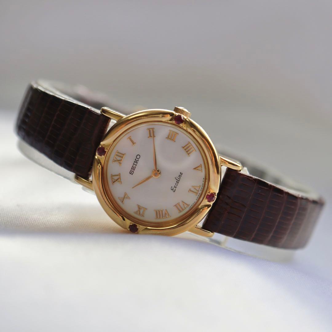SEIKO エクセリーヌ シェル 4Pダイヤ レディース腕時計 16657 | classico