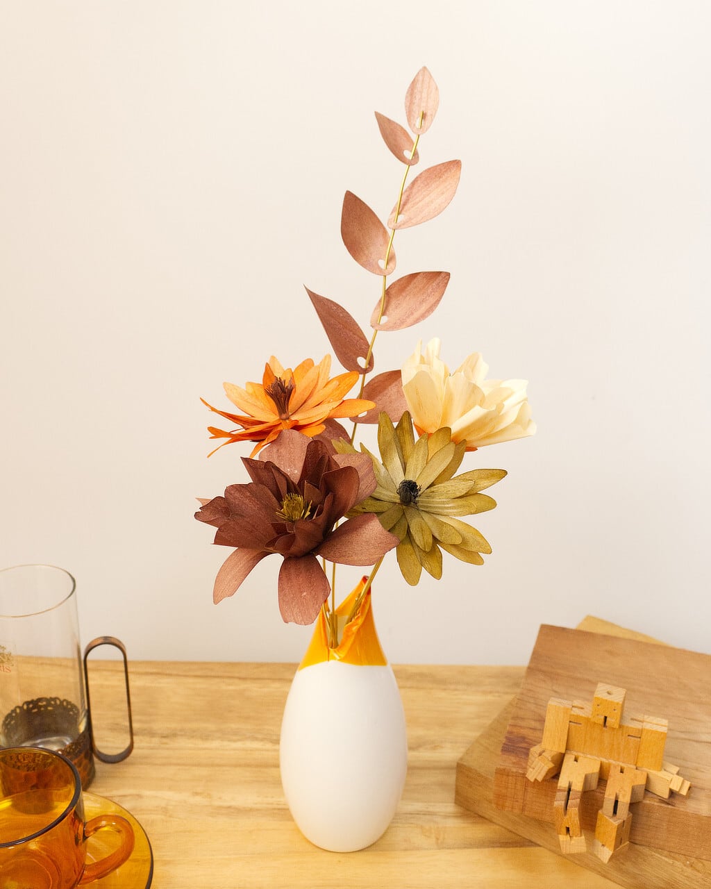 Wood Aroma Flower Styling Set (4 Flowers + Branch) / 木の花の