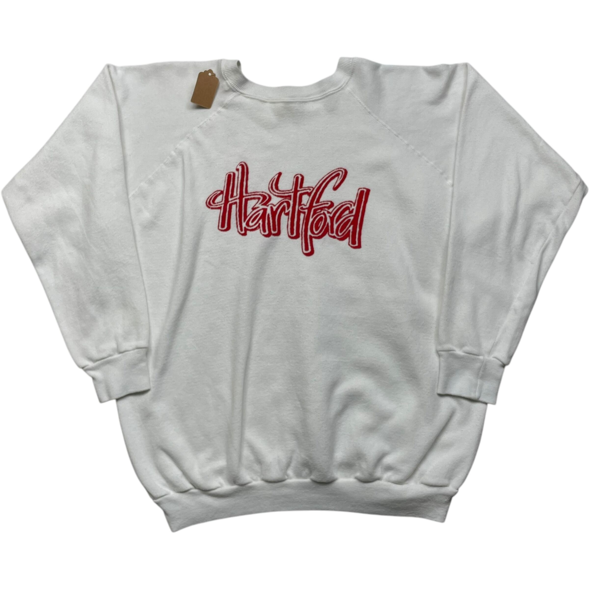 《M》 unknown スウェット ラグランスリーブ プリント ホワイト 90年代〜 no.6418