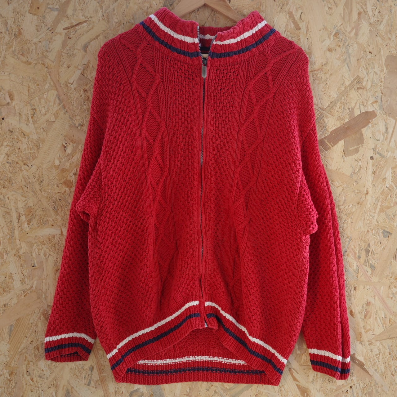 90年代 アイルランド製 arancrafts フルジップニットカーディガン