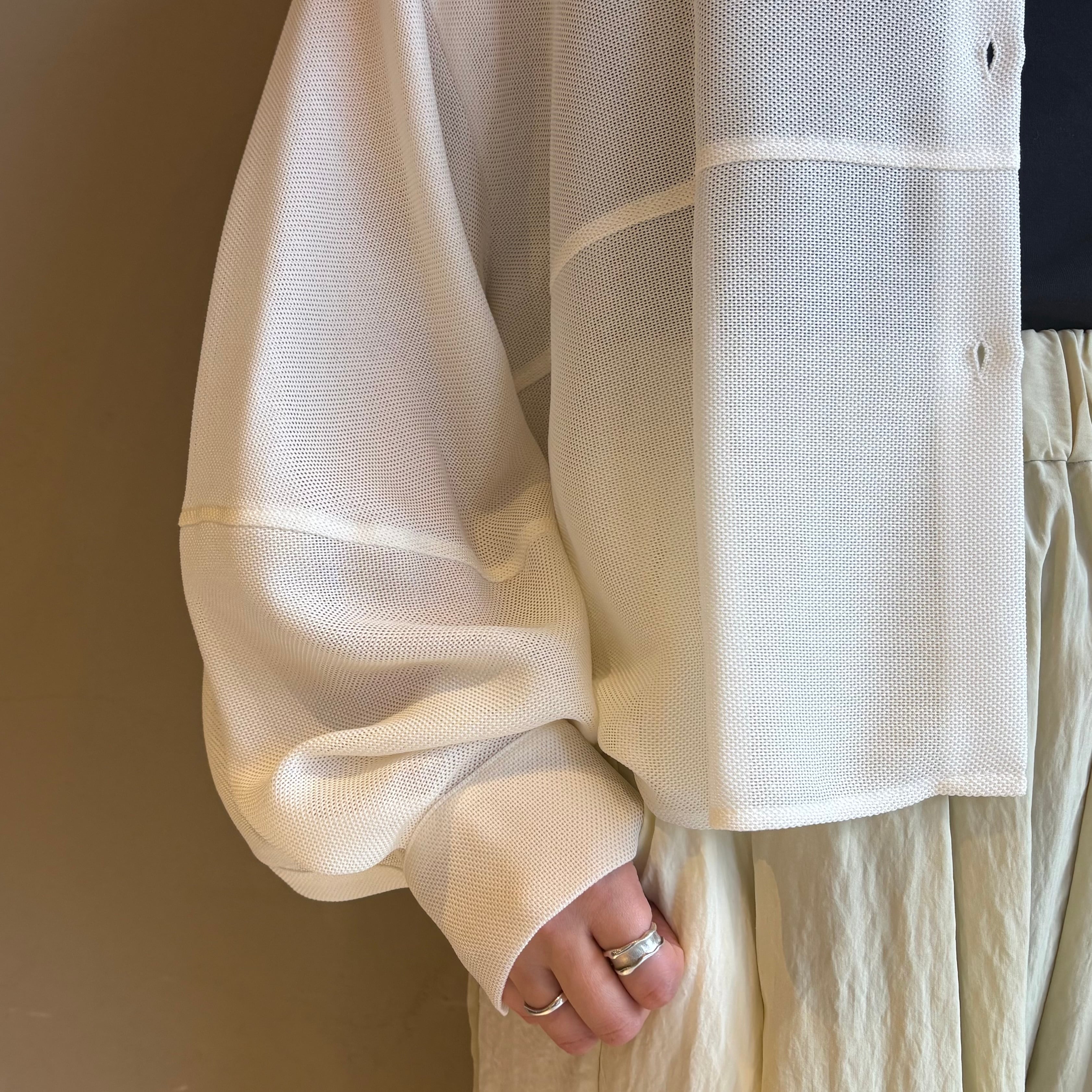 CLOCHE 】 ボリュームスリーブメッシュシャツ | valance 福井