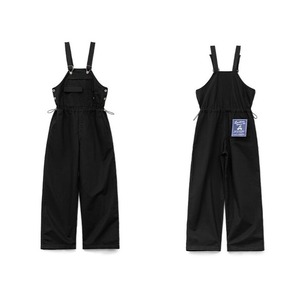 Black Loose Fit Wide-leg Overall / ブラック ルーズ フィット ワイドレッグ サロペット パンツ オーバーオール