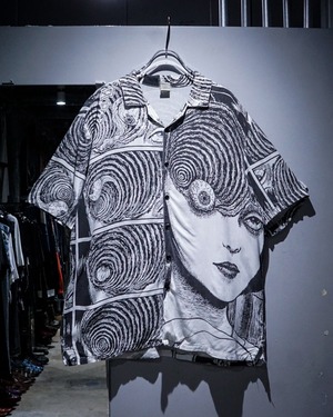 【add (C) vintage】"伊藤潤二" "うずまき" Special Loose S/S Open Collar Rayon Shirt