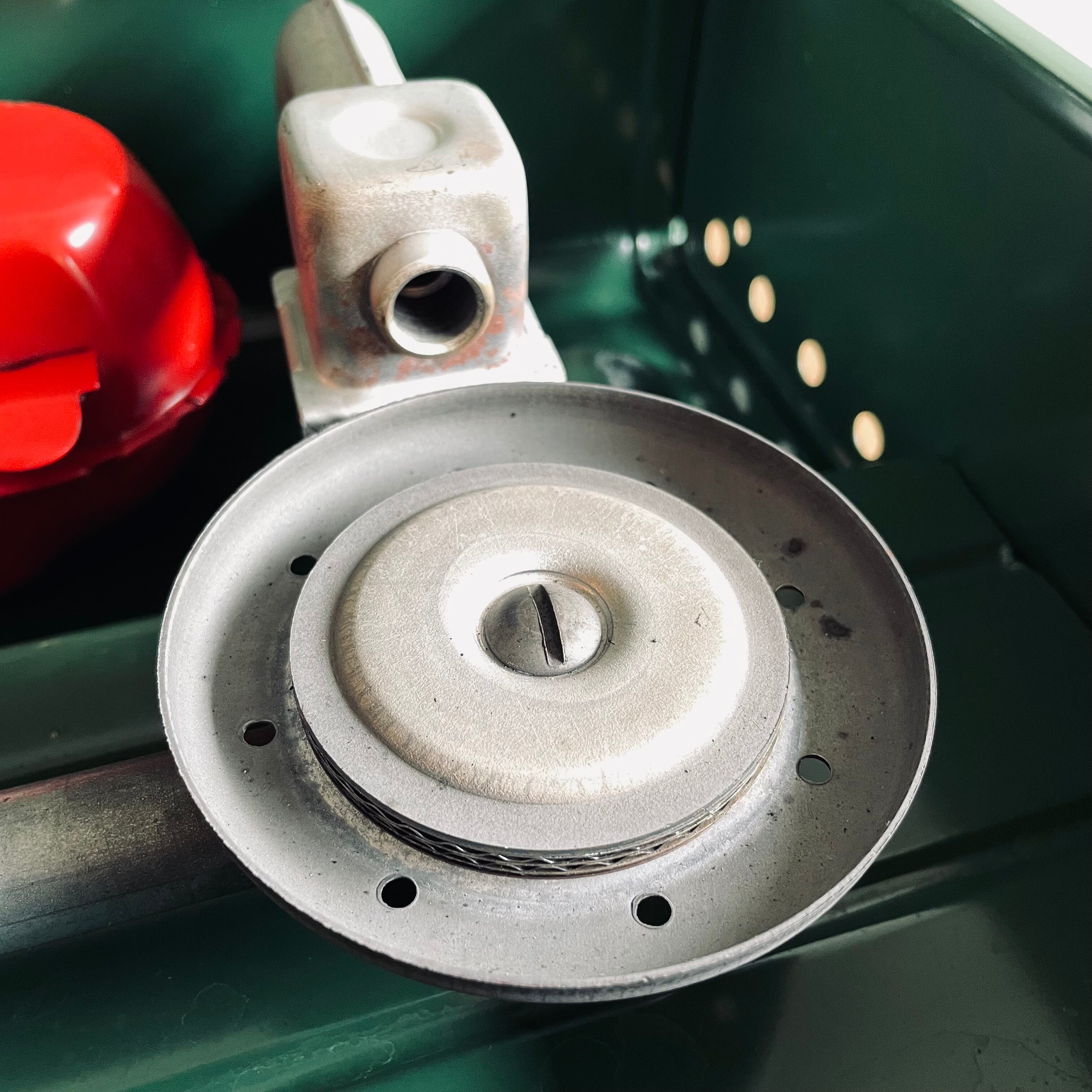 コールマン 425E ツーバーナー 赤タンク コンパクト 1977年12月製造