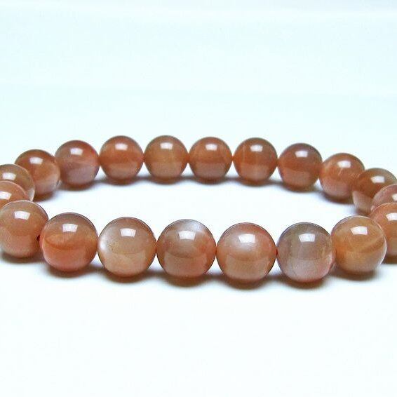 オレンジムーンストーン ブレスレット 10mm 一点物 メール便可 [M便 1/10] 111-48591