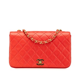 シャネル マトラッセ23 ココマーク フルフラップ チェーン ショルダーバッグ レッド ラムスキン レディース CHANEL 【中古】