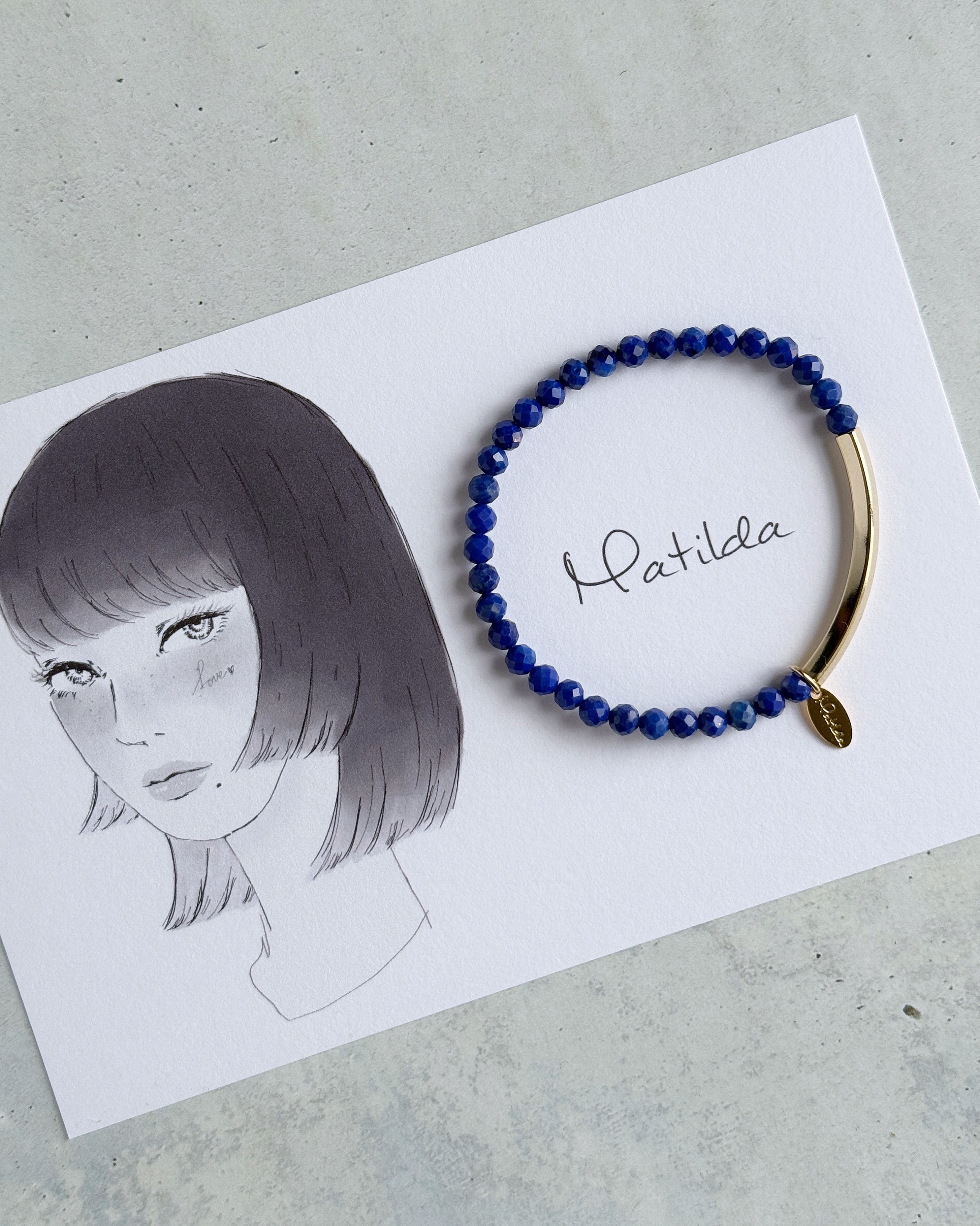 Tube & stone bracelet(ラピスラズリ)