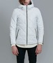 Leather Quilting Padded Hooded Blouson　White
