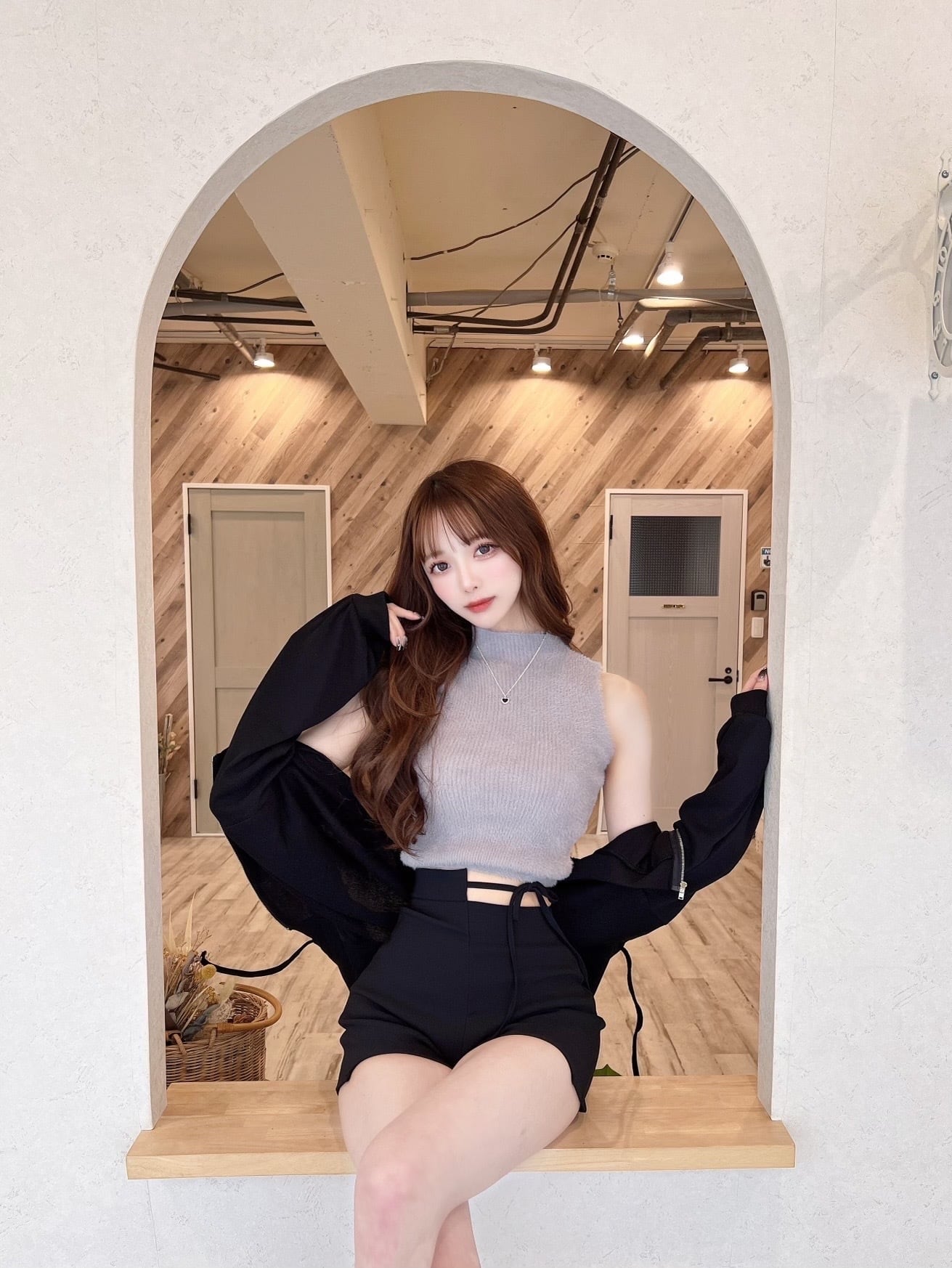 子ども ツイードビスチェ セットアップ 120 茶色 女の子 お洒落 チェック