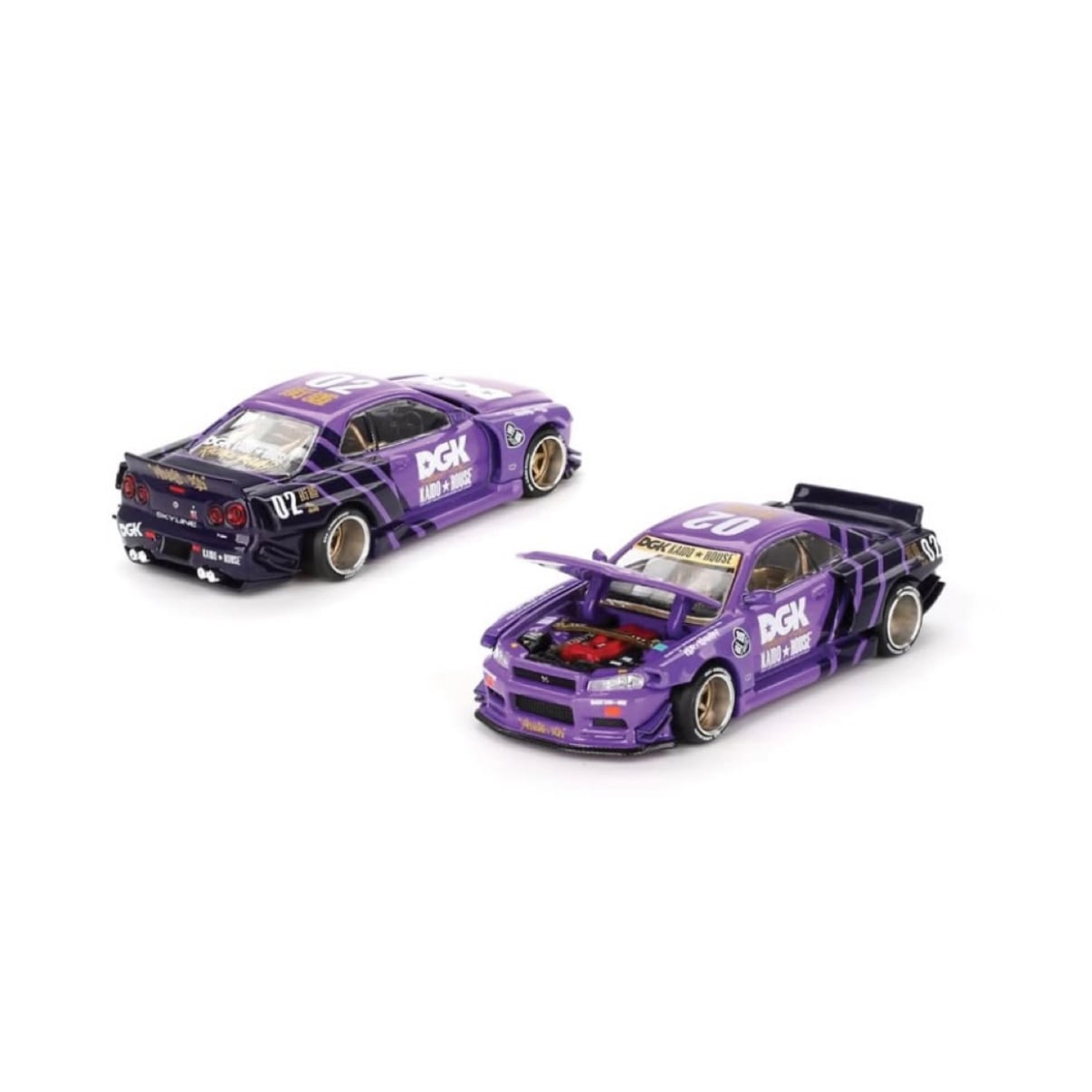 MINIGT 街道ハウス DGKロサンゼルス限定GT-R R-34 街道ハウス×DGKコラボ『スカイライン GT-R R34』ROULETT RACER