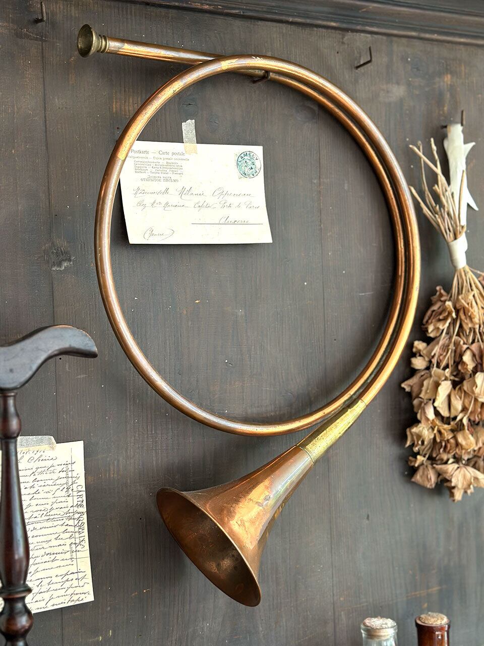 ホルン　ポストホルン　郵便ラッパ　管楽器　吹奏楽　音楽　レトロ　アンティーク ホルン ポストホルン 郵便ラッパ 管楽器 吹奏楽 音楽 レトロ