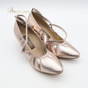 社交ダンス 衣装 スタンダード シューズ 23 1/2サイズ ピンク系 Chacott チャコット 日本製 靴 くつ ヒール レディース 光沢 ストラップ ダンスシューズ イベント ステージ パーティー 明るい