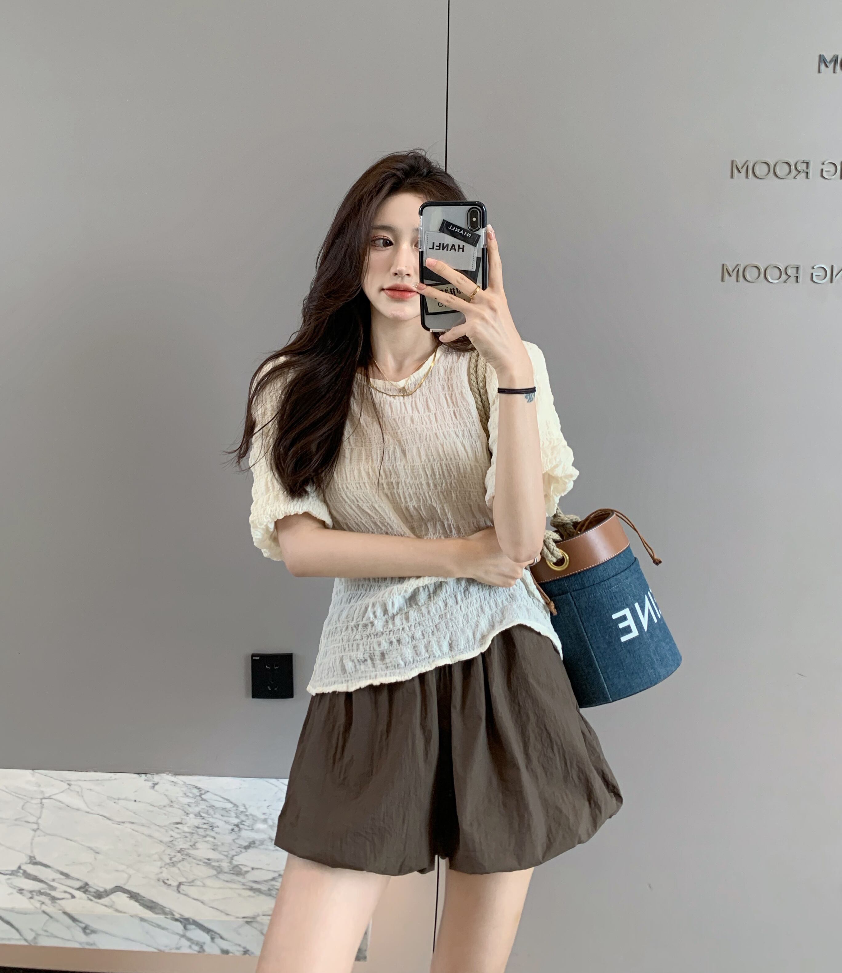 スタイルカジュアルサマーTシャツ ショーツ 夏物 ブルマー ブラックストロベリース47153412157