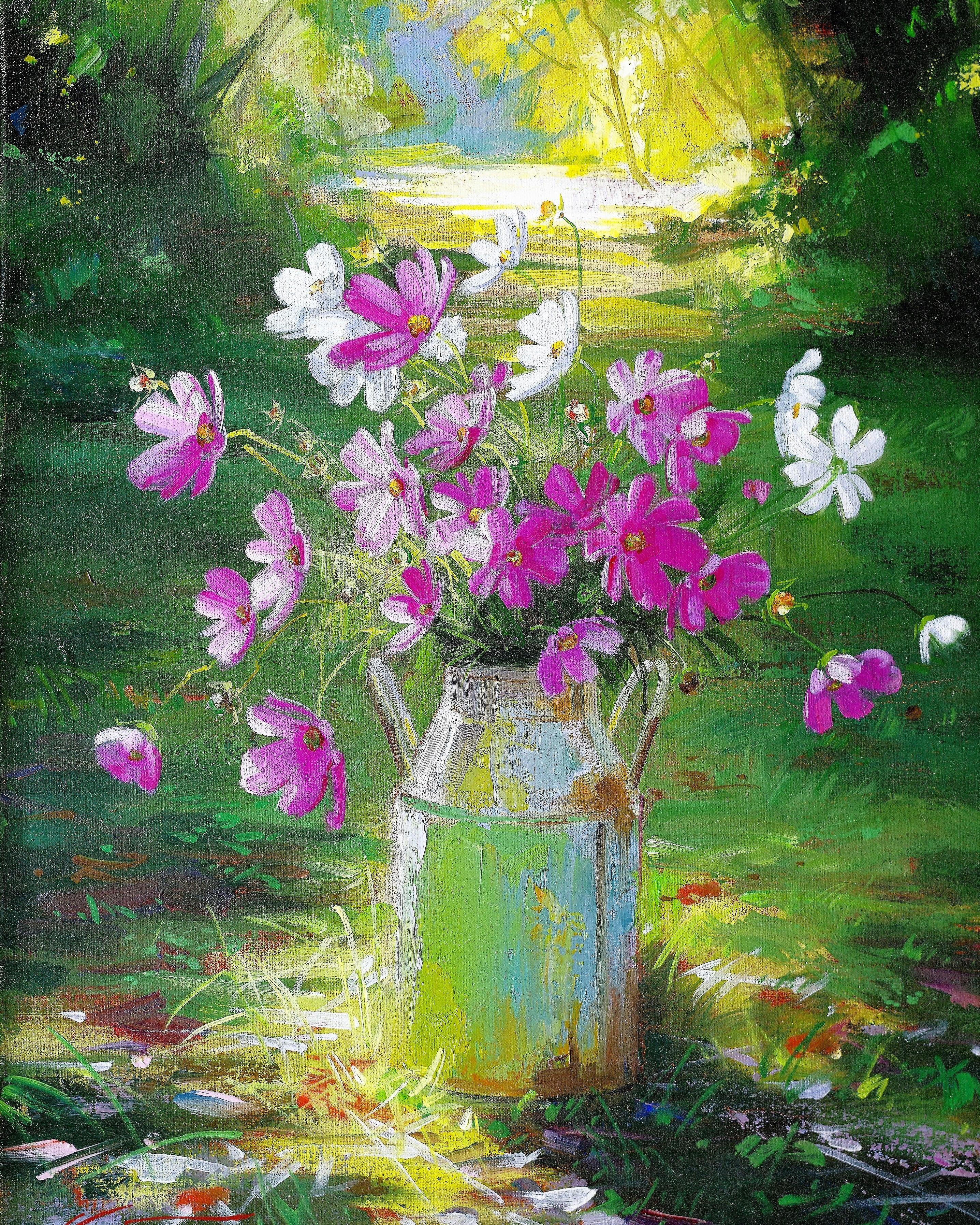 絵画　田中清　つゆ草 陽だまりの中で -In the sunshine- F6 | 洋画家 田中清 ギャラリー