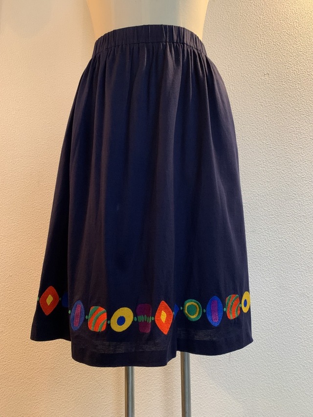 1990's Embroidery Design Skirt "YVES SAINT LAURENT"
