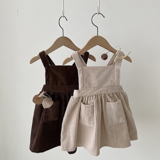 【BABY＆KID】韓国風子供服　ベビー服コーデュロイワンピース
