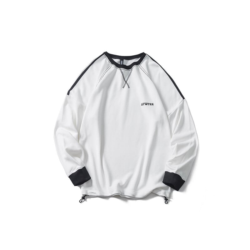 【新作】【送料無料】 Yidao Vintage 19 Fall Contrasting Ribbon Round Neck Sweater Men's ese Student Trend Loose Top-Alibaba Oネック ビンテージ hip6-16114956125877