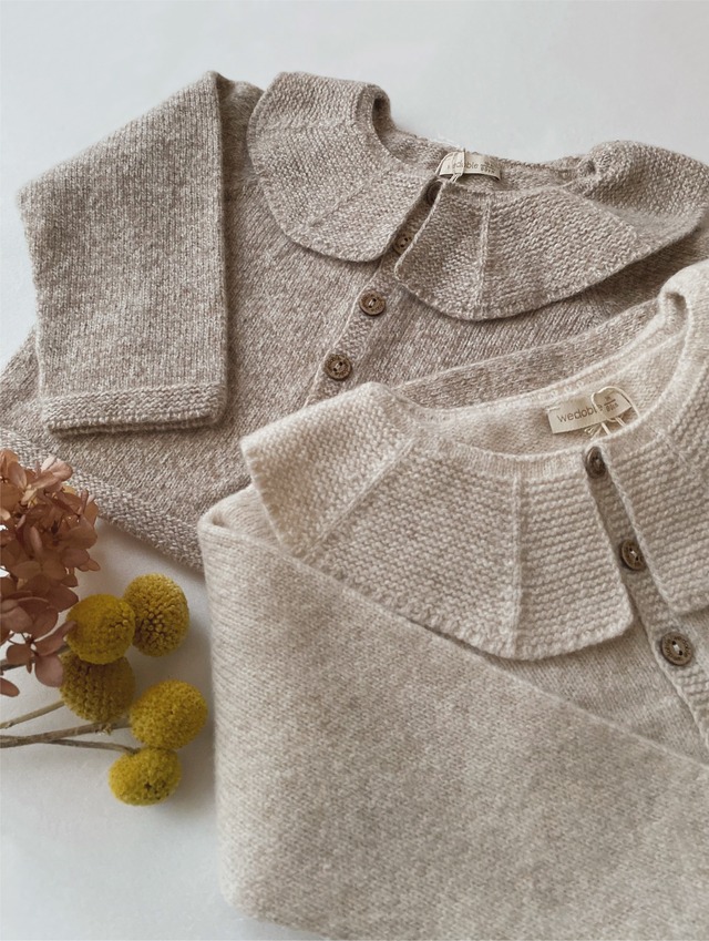 【wedoble】メリノウールニットカーディガン(Brown)