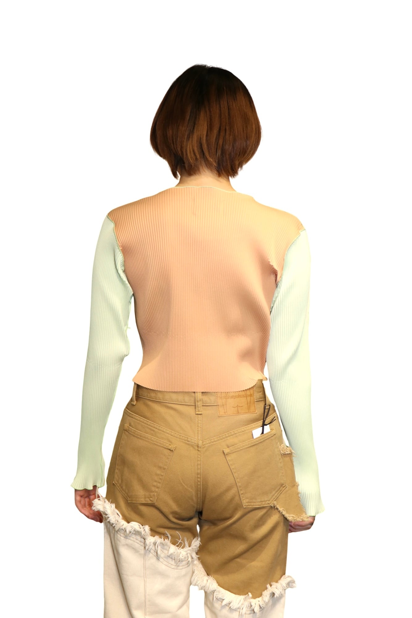 kotohayokozawa Todo wave tiny long sleeve top(BEIGE) TD23A-TNT