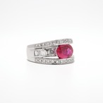 ビルマ産 パープリッシュレッド ルビー リング pt900 / 2.080ct / DA 1.120ct