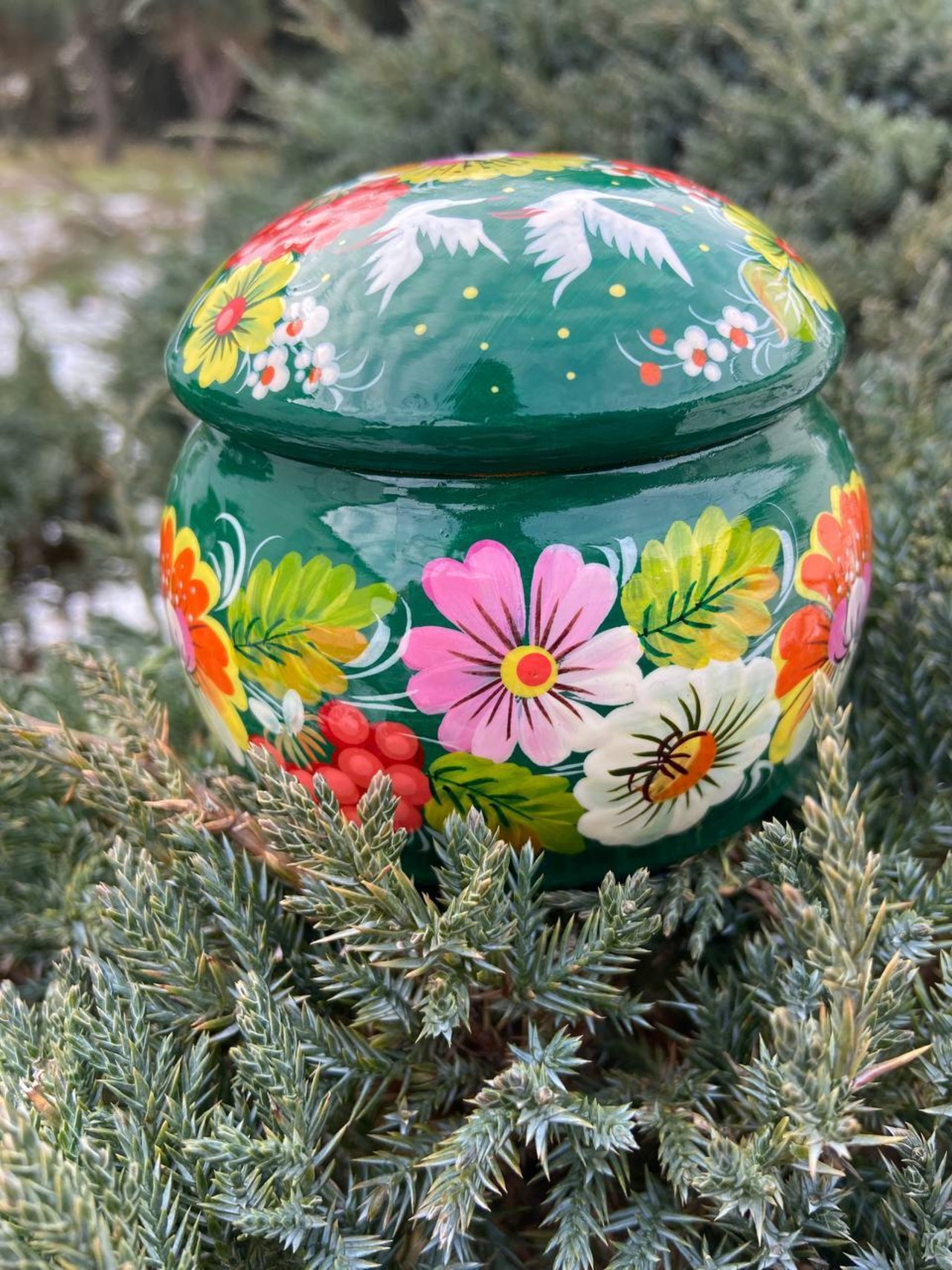 ペトリキウカ塗り　ジュエリーボックス（ホメンコ作）ウクライナ製 - 5