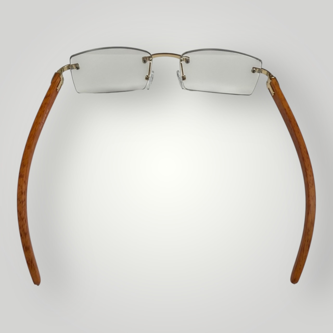 Wood Rimless Sunglasses - Wood / Clear(57)