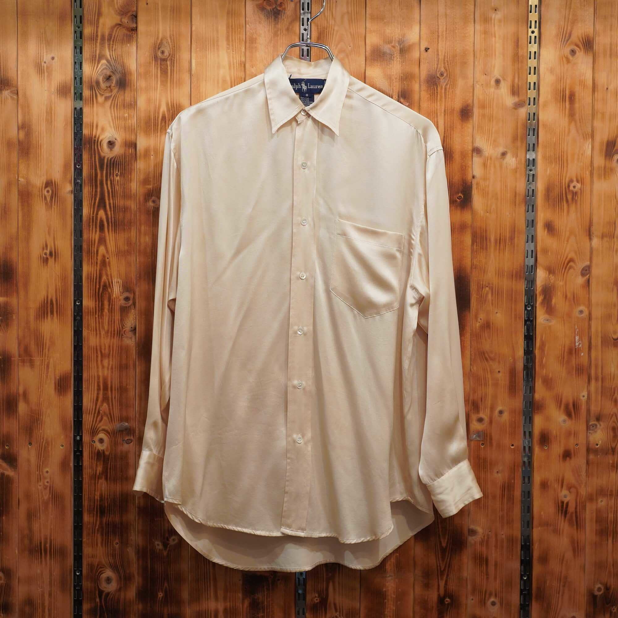 90s ralphlauren 100% シルクシャツ 8⁄ラルフローレン | 古着屋youth