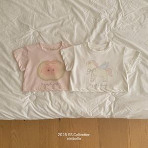 [ninibello] Apple Pony Crop Tee +fee2 / [니니벨로] 애플포니크롭티