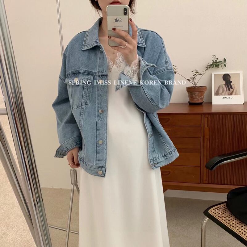 スタンダードカラールーズジャケット スプリングクロップドトップス レトロ 春物 ビッグFスモールZ韓国76636954522