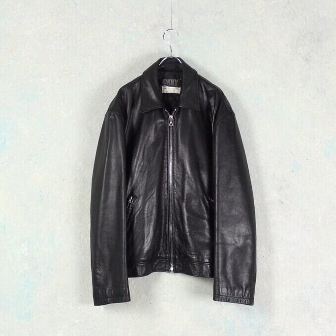 DKNY リアルレザー スイングトップブルゾン【FF-3368】 | cv