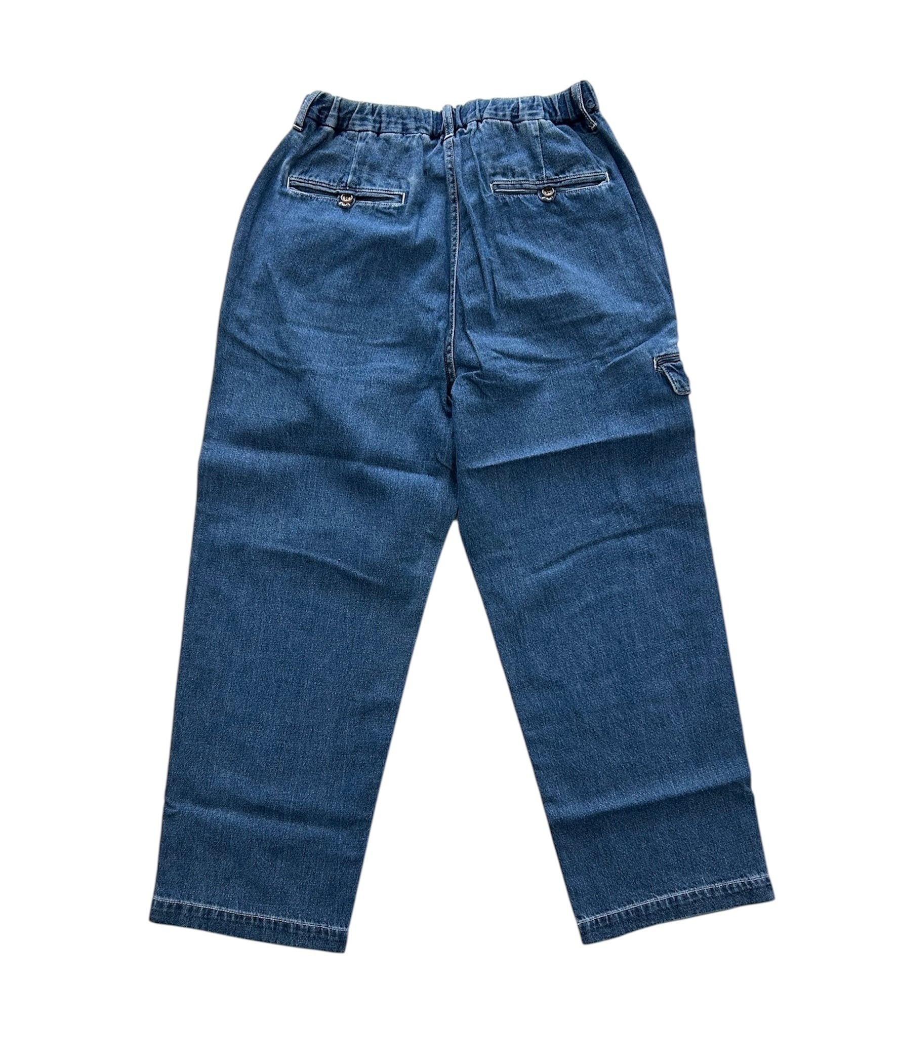 PWA LINEN MIX DENIM TROUSERS[BLACK]