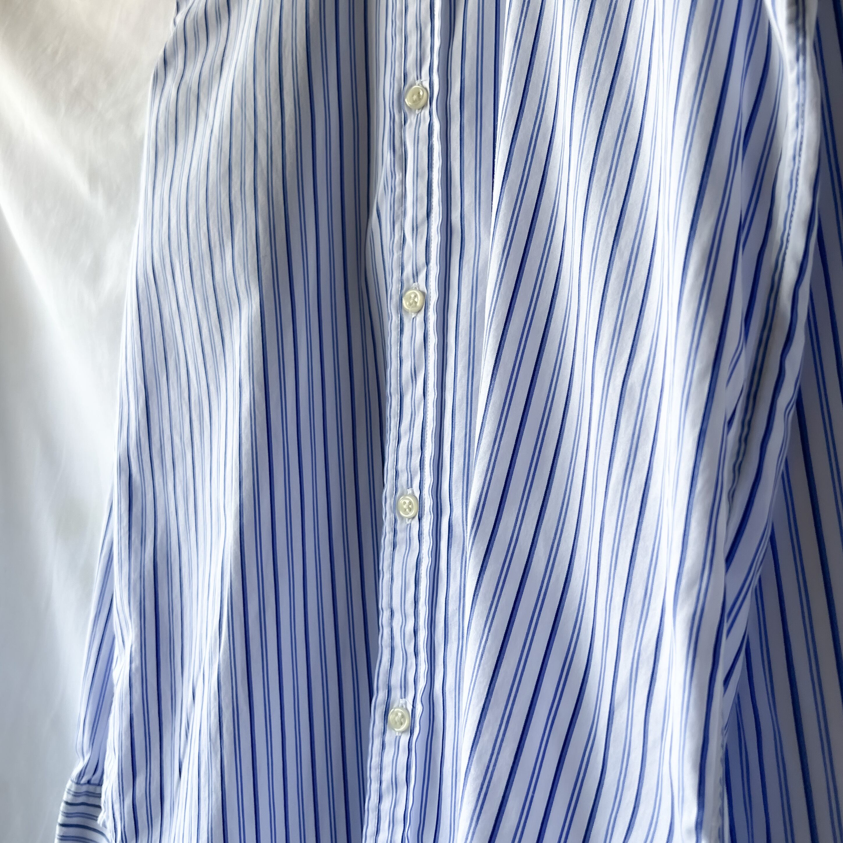 90s “Ralph Lauren” white × blue stripe button down shirt 90年代 