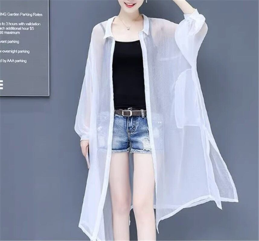 トップス シアーシャツ カーディガン 上着 袖あり 長袖 シフォン かわいい 大人可愛い きれいめ シンプル カジュアル 大人 上品 おしゃれ お洒落 かっこいい 大人女子 こなれ感 スポーティー ラブリー キュート ガーリー ルーズ クール セクシー 主役級 存在感 甘い 無地 夏 10代 20代 レディース 女性用 お出かけ 女子会 お泊まり 休日 リゾート 旅行 海 プール ショッピング 着回し 普段使い お揃い 双子 韓国 韓国系 スタイル 楽ちん 涼しい S M L XL 2XL 大人カラー