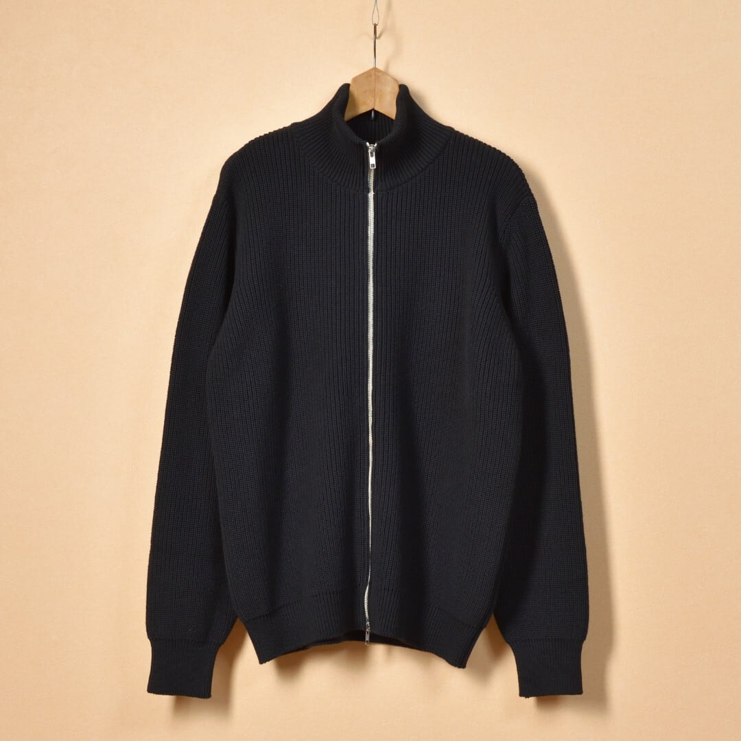 Manual Alphabet マニュアルアルファベット ALL TIME RIB ZIP KNIT・ブラック【送料無料】
