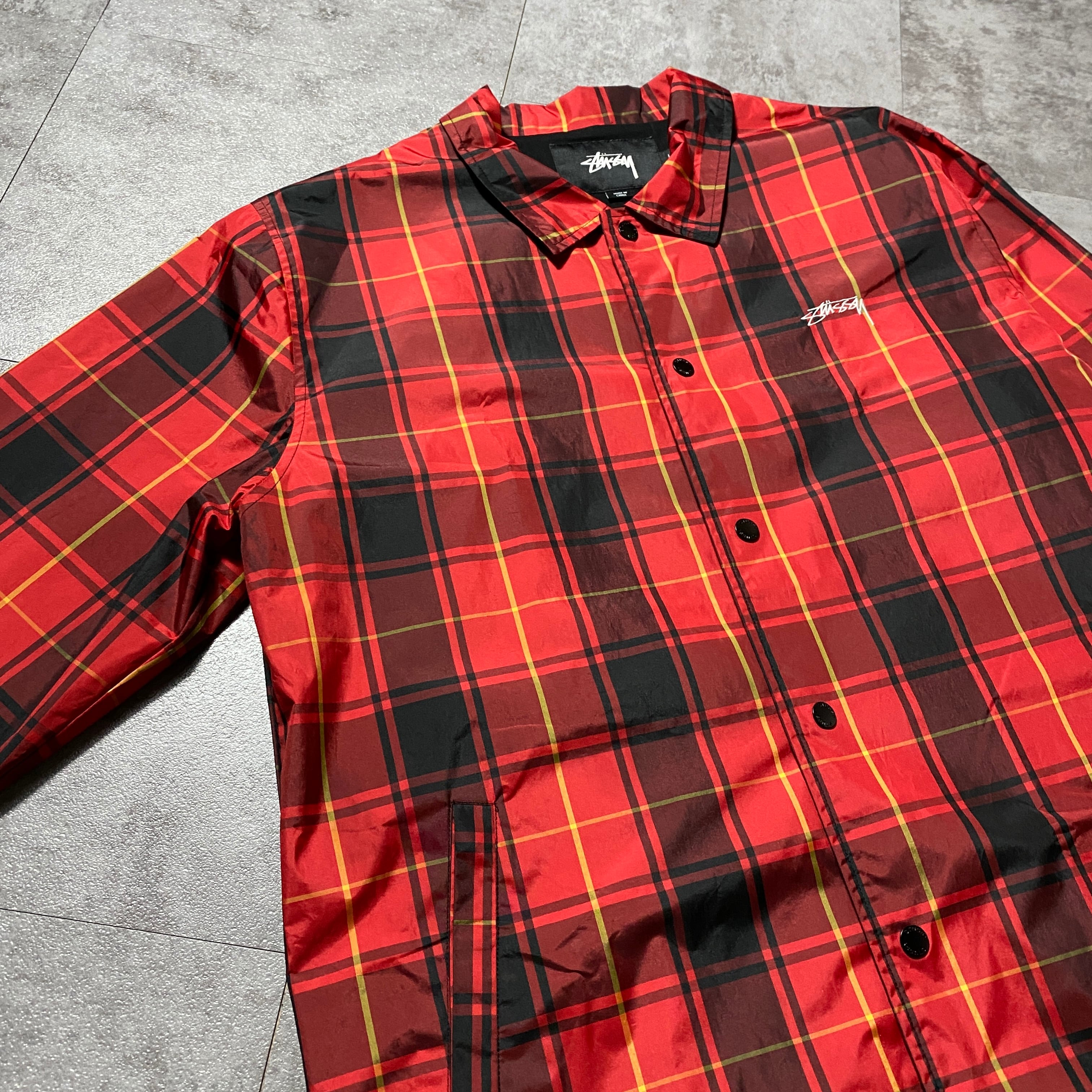stussy ステューシー バックプリント チェック総柄 Lサイズ stussy ステューシー バックプリント チェック総柄 Lサイズ