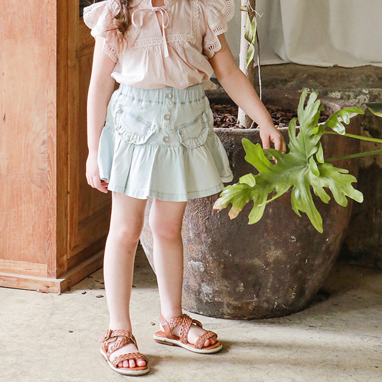 夏ハイウエストデニムスカート3色