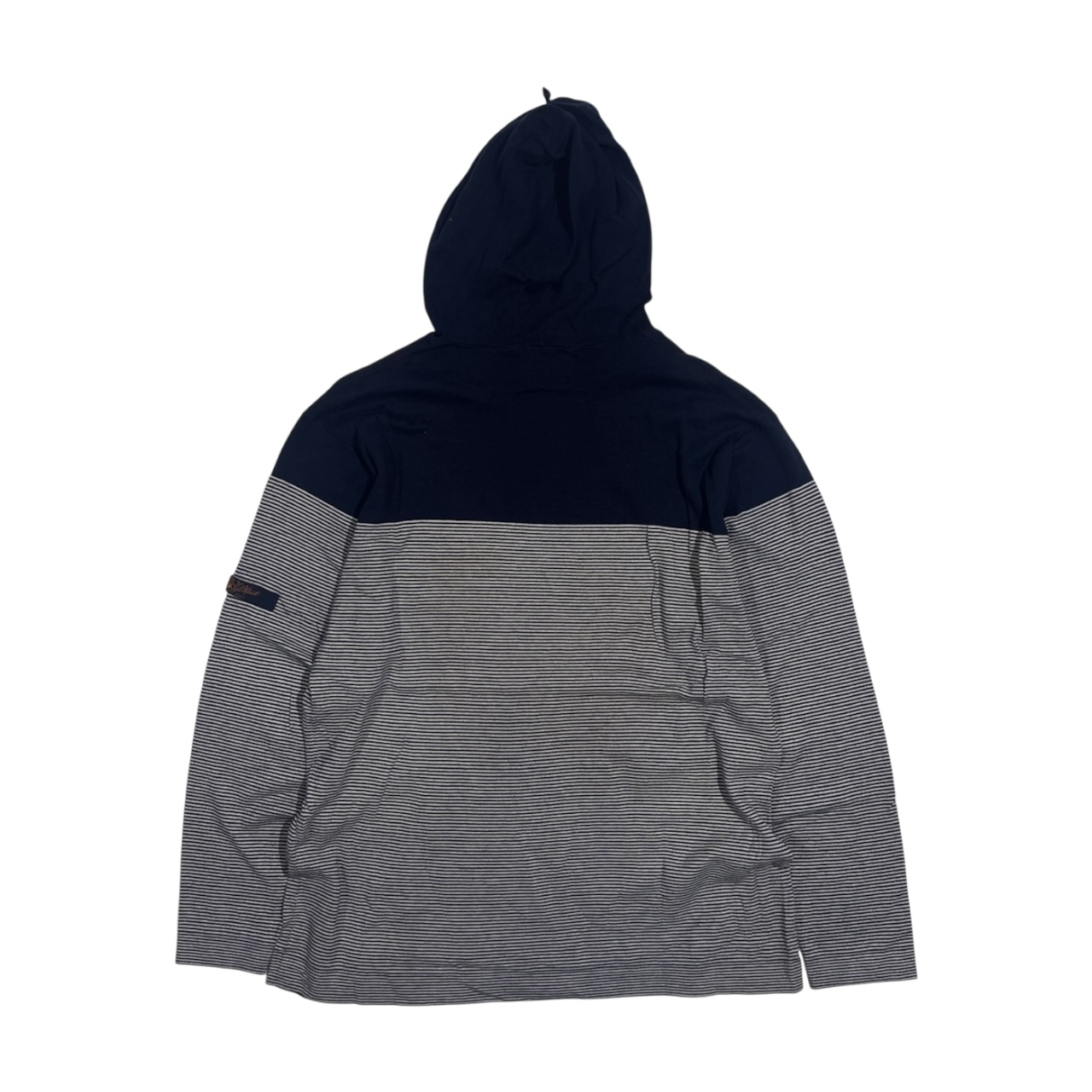 Karl Helmut カールヘルム 切替ボーダー パーカー 長袖Tシャツ M/ネイビー ホワイト