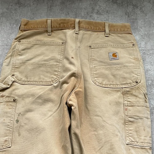 90s USA製 ブラウン ダブルニー Carhartt B01 33×32 詳細写真15