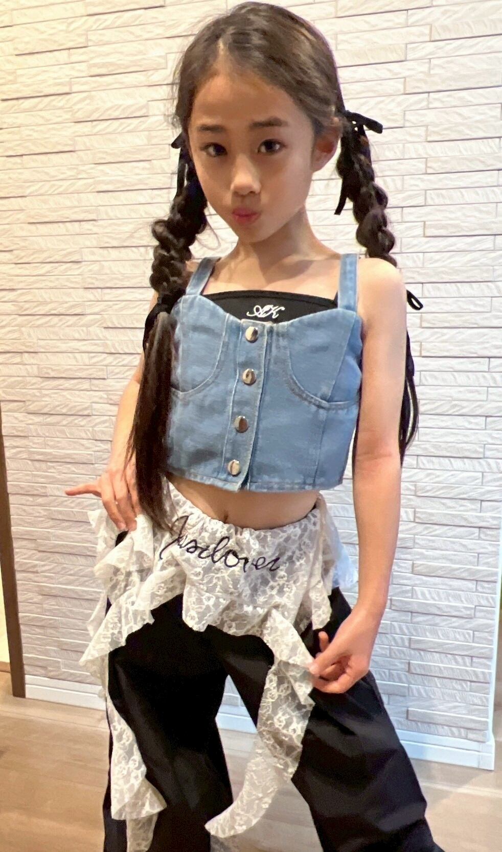 ❤︎お取り寄せ商品❤︎ [110-160] デニムビスチェ 25aw006 | Lalan kids