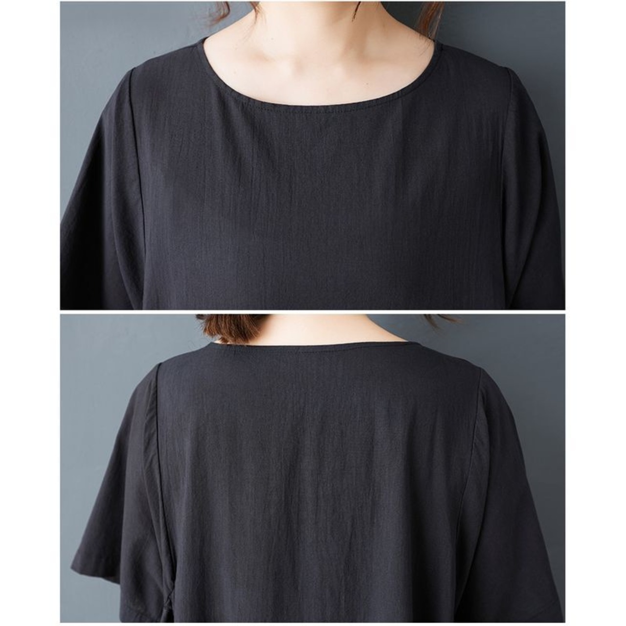 ゆったり ボートネック ワンピース  30158