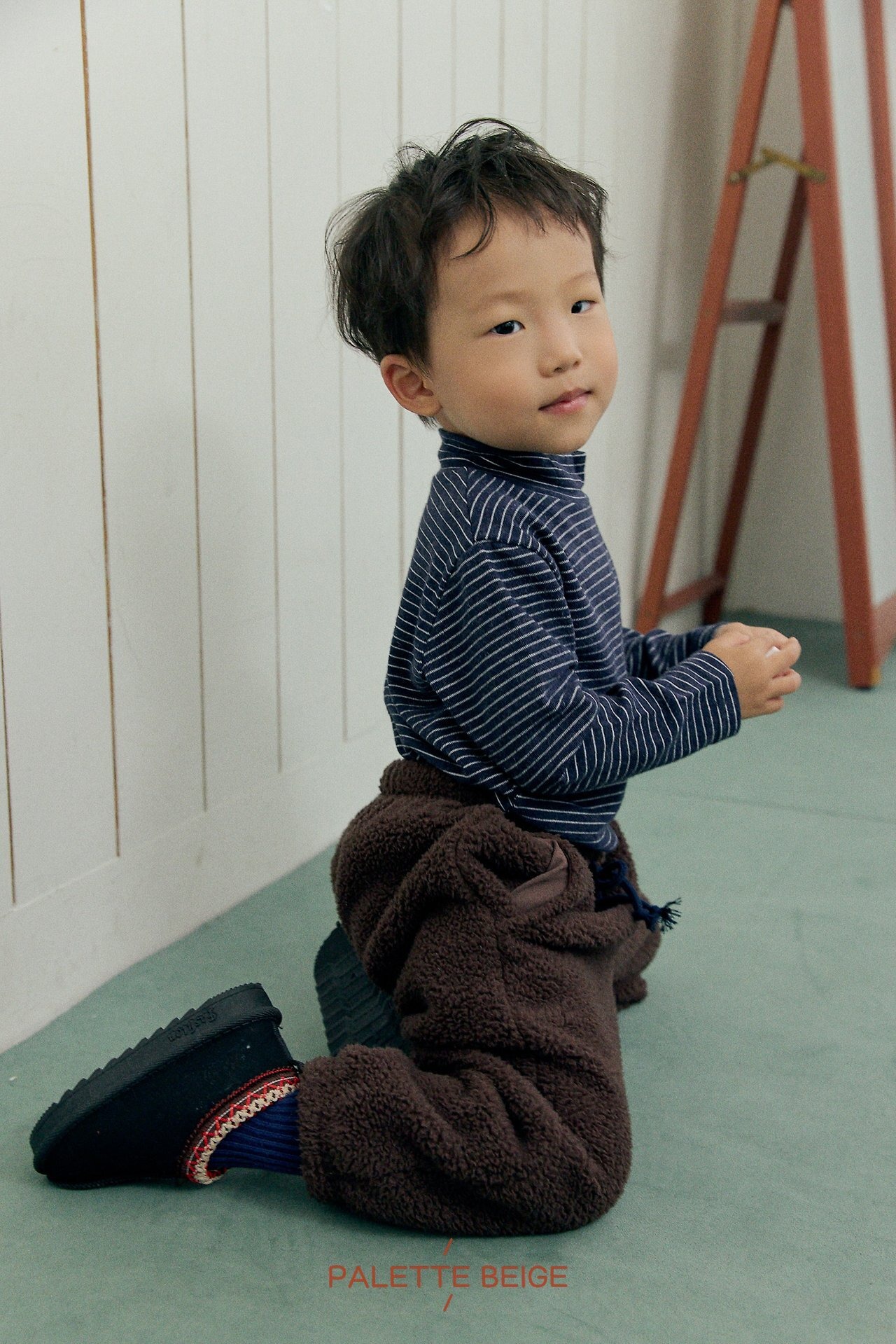the beige［取寄］stripe slim turtle neck tee 26winter