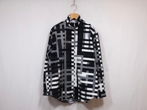 REVERBERATE”STAND COLLAR ZIP SHIRT(PATTERN) MONO””