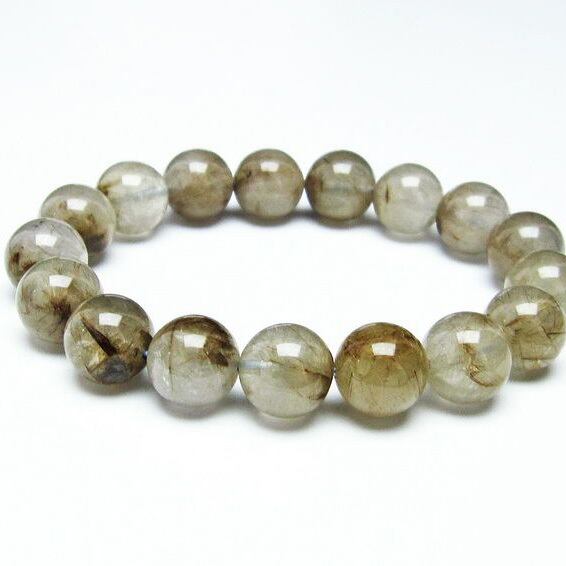 プラチナルチルクォーツ ブレスレット 13mm 一点物 111-29757